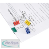 5 Star Office Foldback Clips 19mm Assorted Colours [Pack 12]