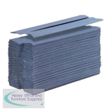 5 Star Facilities Hand Towel C-Fold One-ply Recycled 220x305mm 192 Towels Per Sleeve Blue [Pack 15]