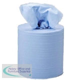 5 Star Facilities Centrefeed Tissue Refill for Jumbo Dispenser Two-ply L150mxW180mm Blue [Pack 6]