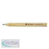 5 Star Office Half Pencil Wooden Half Length HB Plain [Pack 144]