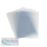 5 Star Elite Folder Cut Flush PVC Top and Side Opening 135 Micron A4 Glass Clear [Pack 100]