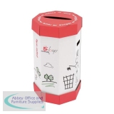 5 Star Facilities Remarkable Loop Paper Recycling Office Waste Bin 60 Litres [Pack 5]