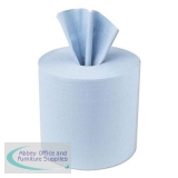 5 Star Facilities Centrefeed Tissue Refill for Jumbo Dispenser Single-ply L300mxW180mm Blue [Pack 6]