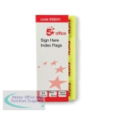 5 Star Office Sign Here Index Flags Tab With Red Arrow 46x25mm 40x4 per cover 5 covers [800 Flags]