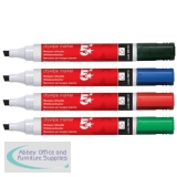 5 Star Office Drywipe Marker Xylene/Toluene-free Chisel Tip 2-5mm Line Wallet Assorted [Pack 6]