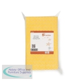 5 Star Facilities Wave Line Mid-weight Cleaning Cloth 40gsm W500xL300mm Yellow [Pack 50]