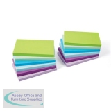 5 Star Office Re-Move Sticky Notes 76x127mm 6 Neon/Pastel Colours 100 Sheets per Pad [Pack of 12]