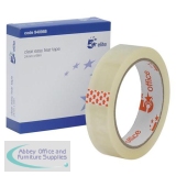 5 Star Elite Easy Tear Tape PP 3in Core 24mm x 66m Clear [Pack 6]