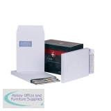 Plus Fabric Envelopes PEFC Wdw Peel & Seal Gusset 120gsm C4 324x229x25mm White Ref C27566 [Pack 100]