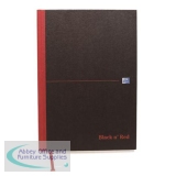 Black n Red Notebook Casebound 90gsm Ruled Indexed A-Z 192pp A4 Ref 100080432 [Pack 5]