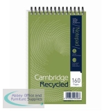 Cambridge Recycled Reporters Notebook 70gsm Ruled and Perforated 160pp 125x200mm Ref 100080468 [Pack 10]
