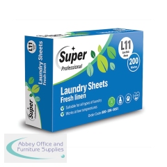Super Professional Products Non-Bio Laundry Sheets (Pack of 200) 800-299-0051