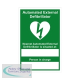 Spectrum Safety Sign Informs Staff where the Nearest Automated External Defibrillator is RPVC 14651