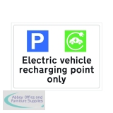 Spectrum Safety Sign Electric Vehicle Recharging Point Only RPVC 400x300mm 14980