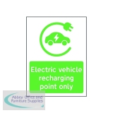 Spectrum Safety Sign Electric Vehicle Recharging Point Only PVC 300x400mm 14985