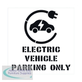 Spectrum Electric Vehicle Parking Only with Floor Symbol Stencil 1000x1000mm 9701-1000
