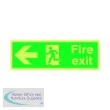 Safety Sign Niteglo Fire Exit Running Man Arrow Left 150x450mm PVC FX04311M
