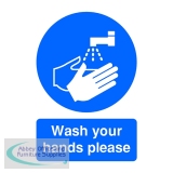 Safety Sign Wash Your Hands Please A5 PVC MD05851R
