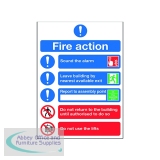 Safety Sign Fire Action Symbol A5 FR099A5