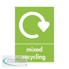 A5 Sign Self Adhesive Mixed Recycling (Pack of 5) Y7321005