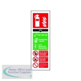 Safety Sign Carbon Dioxide Fire Extinguisher 300x100mm Self-Adhesive F203/S