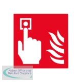 Safety Sign Fire Alarm 100x100mm Self-Adhesive (Pack of 5) KF68B/S