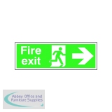 Safety Sign Fire Exit Running Man Arrow Right 150x450mm Self-Adhesive E99A/S