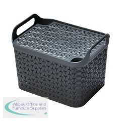 Strata Medium Urban Store Basket with Lid 14L Charcoal Grey XW123-CHA-VW