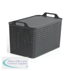 Strata Extra Large Basket with Lid 42L Charcoal Grey XW131-CHA-VW