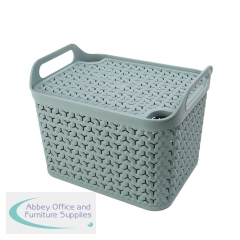 Strata Medium Urban Store Basket with Lid 14L Green XW123-LPG-VW
