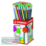Stabilo Pencil 160 Graphite Pencil With Eraser Hexagonal Barrel Mini Display (72 pack) 2160/72-1HB