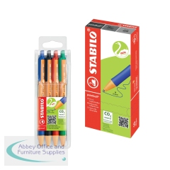 Stabilo Pointball Retractable Ballpoint Pens Blue (Pack of 10) + FOC Assorted Pointball Pens