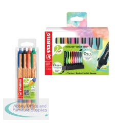 Stabilo Green Boss Highlighter Desk Set Assorted (Pack of 8) + FOC Assorted Pointball Pens