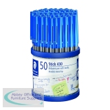 Staedtler Stick 430 Ballpoint Pen Medium Blue (50 Pack) 430-M3
