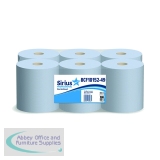 Sirius 2-Ply Centrefeed Rolls 166mmx150M Blue Pack of 6 BCF18152-49