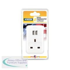 Status Intercontinental USB Travel Adaptor (3 Pack) S2USBPTINTER1PK3