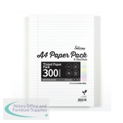 Silvine Tinted Paper SEN/Dyslexia 300 Sheets 6 Colours Ruled A4 (Pack of 5) TINA4MIXFM