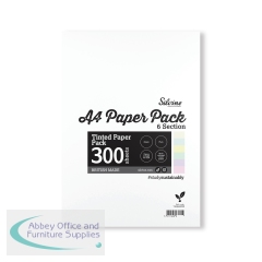 Silvine Tinted Paper SEN/Dyslexia 300 Sheets 6 Colours Plain A4 (Pack of 5) TINA4MIXP