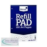 Silvine Ruled 5mm Square Headbound Refill Pad 160 Pages A4 (6 Pack) A4RPX