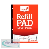 Silvine Punched Feint Ruled Sidebound Refill Pad 160 Pages A4 (6 Pack) A4SRPFM