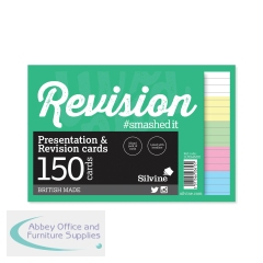 Silvine Revision Presentation Cards Unbound 150 Cards Ruled A6 Assorted (Pack of 8) LUX64MIX