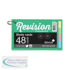 Silvine Luxpad Revision 48 Ringbound Flash Cards Ruled Assorted (Pack of 20) PADSC53