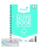 Silvine Envrionmentally Friendly Wirebound Notebook 160 Pages A5 (5 Pack) FSCTWA5