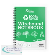 Silvine Recycled Wirebound Notebook Ruled 104 Pages A5 (Pack of 12) TWREA5