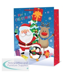 Christmas Santa Snow Scene Gift Bag Extra Large (Pack of 6) X9369A/FSC