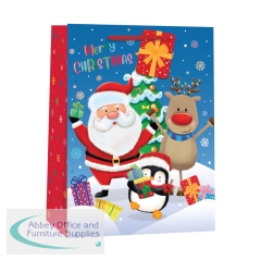Christmas Santa Snow Scene Gift Bag Large (Pack of 6) X9370A/FSC
