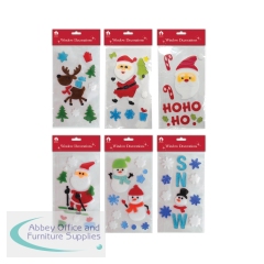 Christmas Home Decoration Window Gels (Pack of 12) X9902A