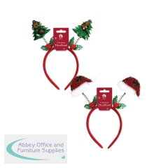 Christmas Plush Sequin Hat/Wobbly Tree Headband (Pack of 12) X9942A