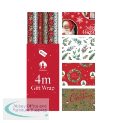 Traditional Christmas Wrapping Paper 4m (Pack of 36) X9153B/FSC