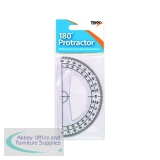Tiger 180 Degree Clear Plastic Protractor (12 Pack) 300957